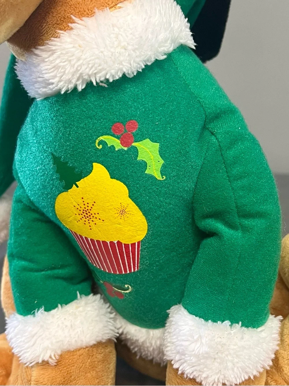 Disney Dan Dee Christmas Pluto Plush 16” Green Cupcake Sweater Holiday Toy